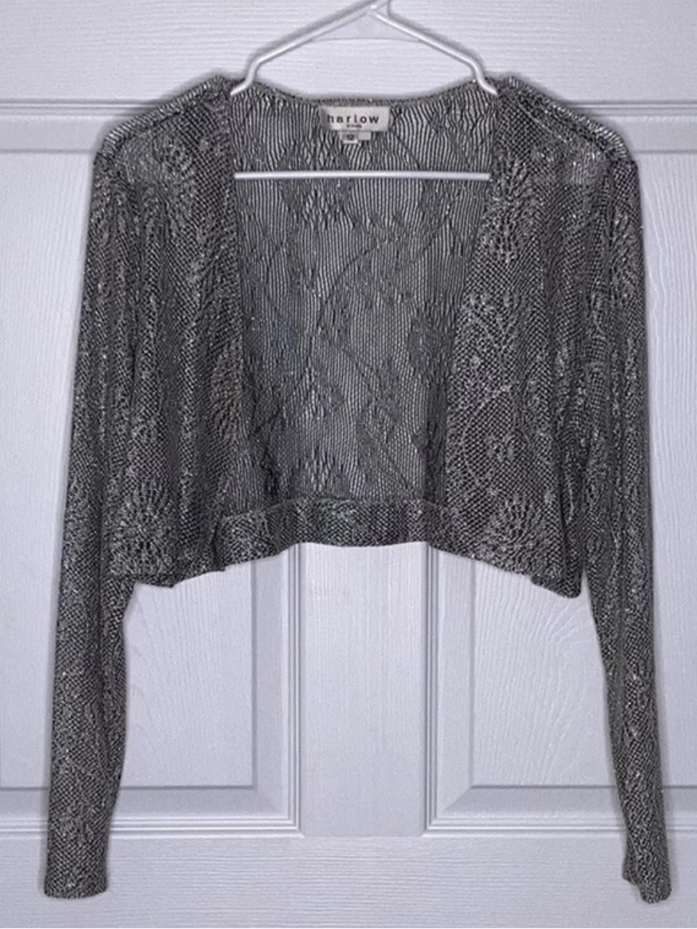 Harlow Nites Cropped Lace Open Shrug Cardigan